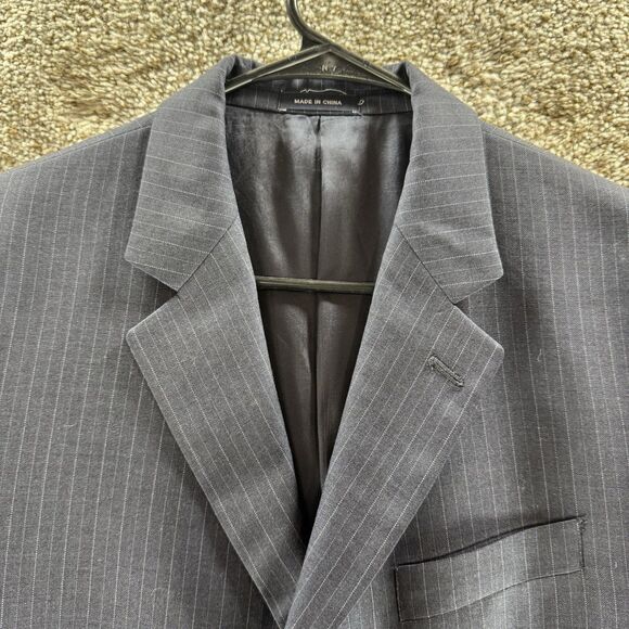 Ralph Ralph Lauren Blazer Mens 40 Blue Pin Stripes 3 Button Double RL Wool RRL - Picture 2 of 16